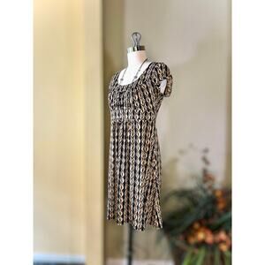 Ally B Women’s Retro Print Cap Sleeve A-Line Dress